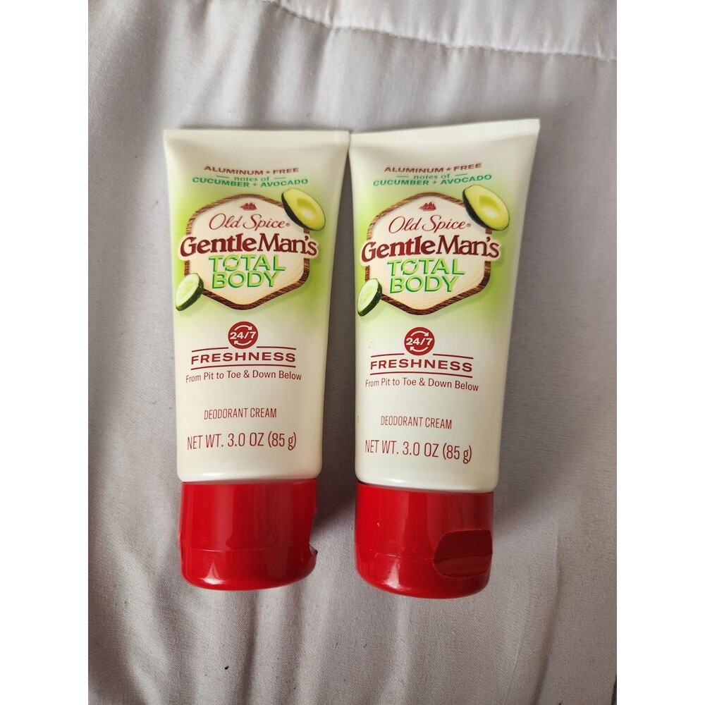 2 Old Spice Whole Body Aluminum Free Men’s Deodorant Cream Cucumber & Avocado